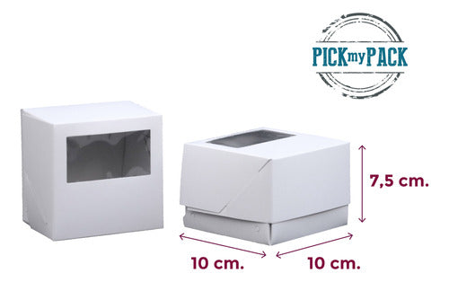 Pick My Pack 50 Mini Cake Boxes With Window + 50 Bases 9 Cm 1