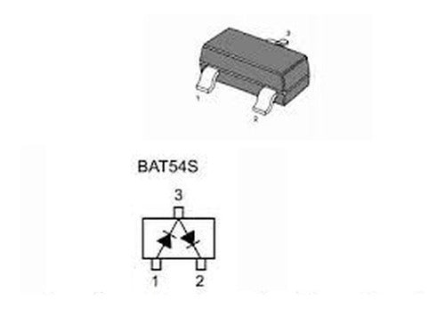 BAT 10x Bat54s Kl Kl3 Kl4 Ww Ww1 Double Diode Sot-23 1