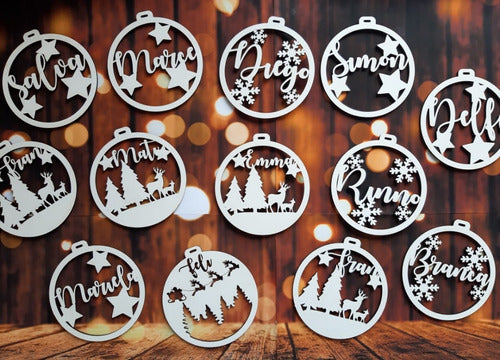 Personalized Christmas Tree Ornament Balls with Names x 20 4