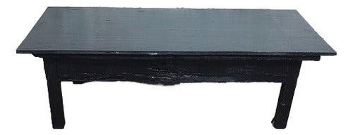 Antiguo Mesa Ratona Madera Negro 105x45x35cm 0