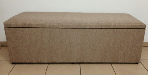 Puff Baulera Pie Cama Reforzado 120x45 Chenille Antidesgarro 4