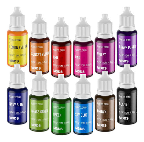 Cherrysea Food Coloring Set, 12 Vibrant Colors, 10ml 0