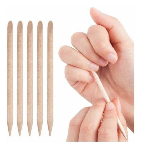 Orange Wood Sticks for Cuticles Manicure x4 Units 0