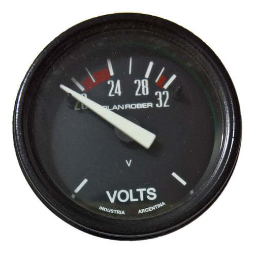 Orlan Rober 24V 52mm Voltmeter Clock - Black Background 0