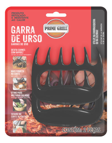 Kit Garras Urso Desfiar Cortador De Carne E Churrasco 2und 4