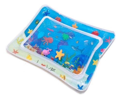 Splash and Play Water Play Mat with Anti-Impact Features for Baby's Development - Fish Theme - Alfombra Agua Juego Antigolpes Bebe Gimnasio Didáctico Peces