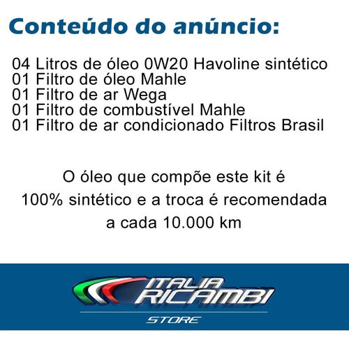 Kit Oleo 0w20 E Filtros Honda Civic 1.8 2.0 2014 2015 2016 1