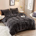 HAOK Plush Duvet Cover Set - Fluffy Comforter Bed Set 0