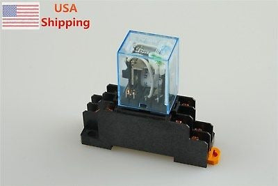 HH52P My2nj-L 12V DC General Purpose Relay 8 Pin Socket 5A 1