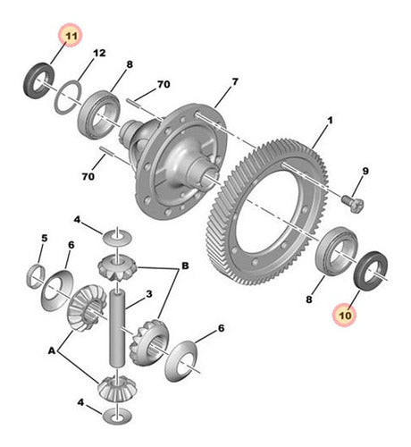 Peugeot Original Box Output Seals Set - Peugeot 2008 3