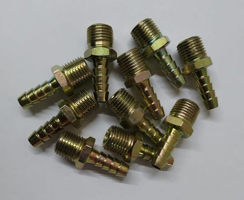 VIGOMAQ 10 Connectors Niples Rosca Macho 1/4 A Manguera 13mm 1