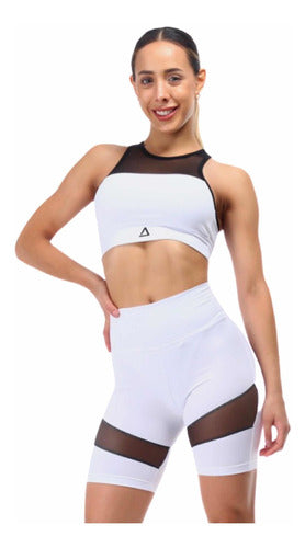 Ludmila Set: Top and Cycling Shorts Combo in Aerofit SW Tul Combination 14