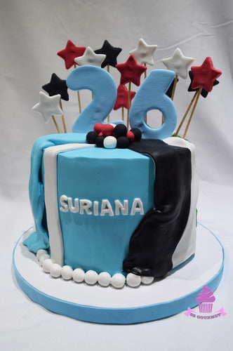 SS GOURMET Torta Banderas Con Estrellas - 40 Personas - Personalizada 0