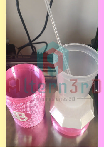 3D Printed Barbie Motif Cup with Reusable Straw - 300cc 1
