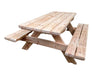 Rustic Wooden Foldable Dining Table Set with Benches 1.45m Natural 0