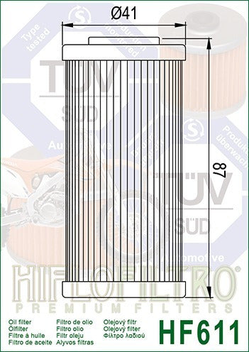 Filtro De Aceite Bmw G 450 X Husqvarna Hiflo Hf611 Avant 1