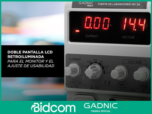 Gadnic Laboratory Power Supply Adjustable 15V 2A LCD Digital 3