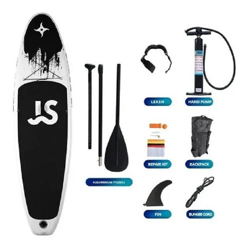 Tabla Stand Up Paddle Inflable Board 3.29m Negra+remo+mochil 0