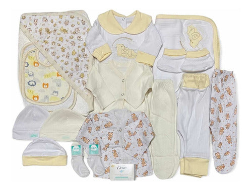 Complete Baby Layette Set - 17 Cotton Pieces with Towel 0