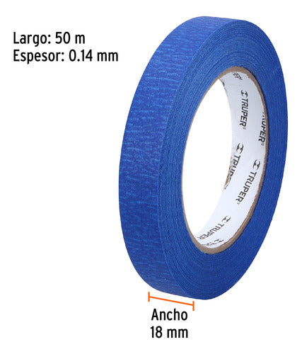 Truper Cinta Enmascarar Azul Pintor 14 Días 3/4'' 18mm 50mt 1