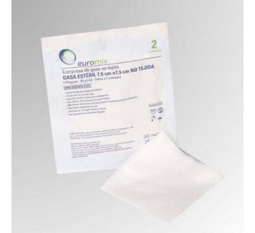 Sterile Non-Woven Gauze Euromix 50 Pack 7.5x7.5cm x 2 Pieces 1
