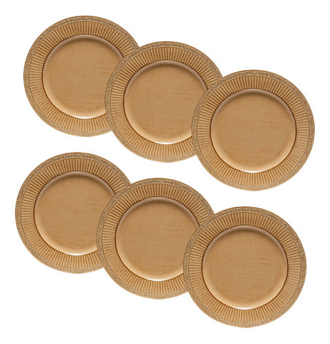 Conjunto 4 Sousplats Plástico Dourado 33cm - Rojemac 0