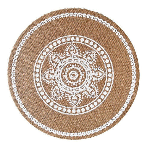 Modern Mandala Burlap Centerpiece Individual 38cm 61