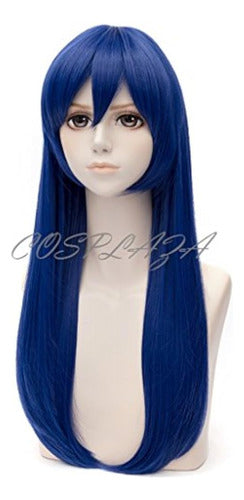 Cosplaza Deep Blue Long Straight Cosplay Anime Wig Full Hair 1