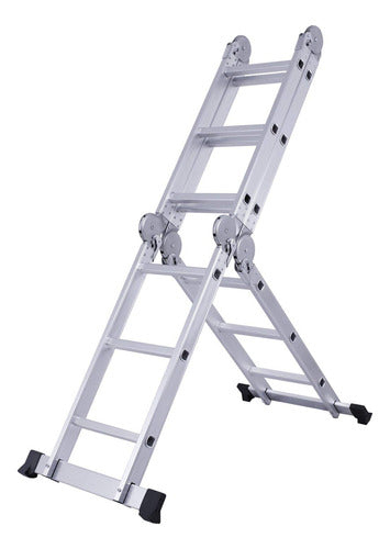 Shimura Aluminum Articulated Ladder 12 Steps 4x3 Folding 3