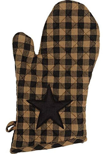 VHC Brands Black Star Oven Mitt - Primitive Style Kitchen Accessory 0