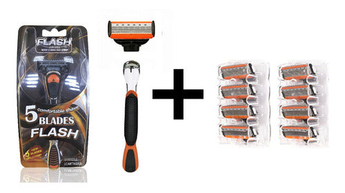 Helguera Pack: 5-Blade Shaver + 8 Replacement Cartridges 1