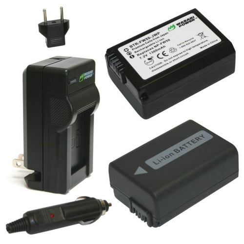 Wasabi Battery (2-Pack) and Charger for Sony NP-FW50 0