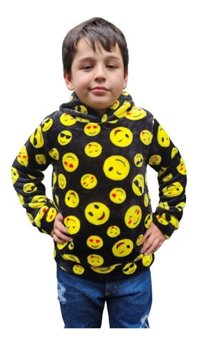 Nilu Kids Polar Hoodie Winter Jacket Kids Emoji Faces 2