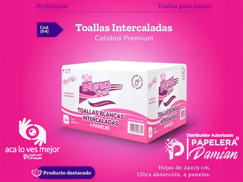 Toallas Papel Intercaladas New Pel Blanco Puro Tissue 2 Caja 5