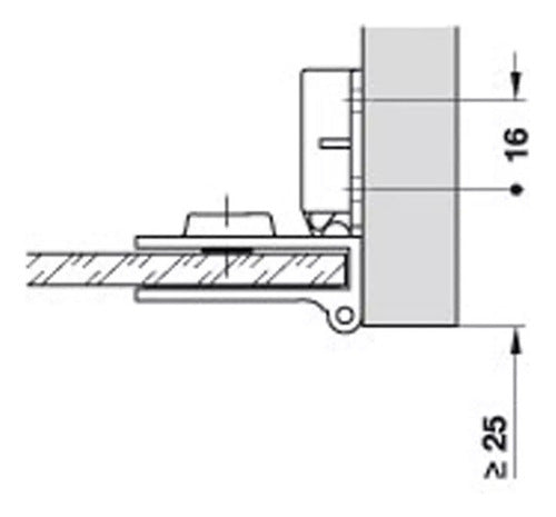 Hafele Intermediate Hinge for 5mm Glass Door C/15 X Pair 1