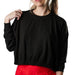 Black Acrylic Crop Sweater with Long Sleeves 2