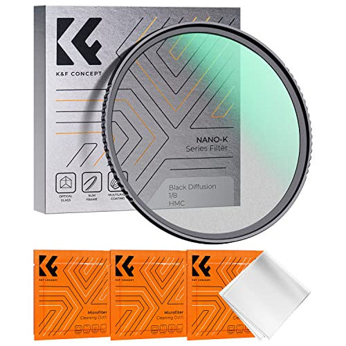 K&F Concept 37mm Black Diffusion 1/8 Filter - Mist Dreamy Cinematic Effect for Video/Vlog/Portrait Photography 0