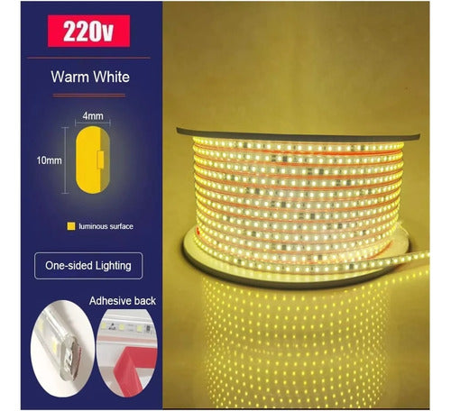 Silicone LED Strip 20m Warm Light 220V for Kitchens and Cabinets 4