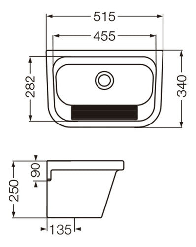 Ferrum PLK Utility Sink with Wall-Mounted Basin 1