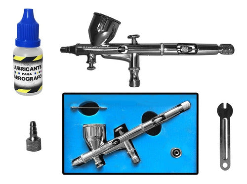 Olympo Professional Airbrush 180 - Double Action 0.2mm with Pressure Regulator + Class 0