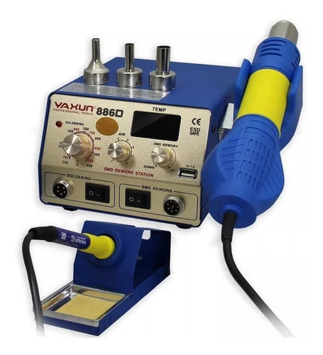 Professional Yaxun 886D Soldering Station with Hot Air Gun 1