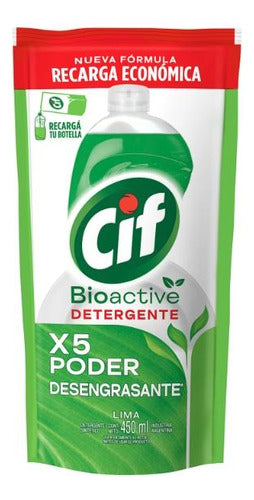 Detergente Cif Active Gel Limón Verde Dp 450ml 0