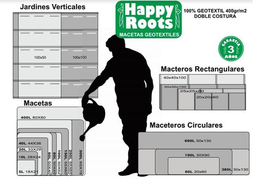 Happy Roots Geotextile Pot 80 L 52x52 Valhalla Grow 1