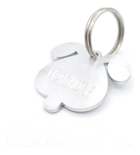 Dog Shaped Dog Tag with Natural Engraved Design 0