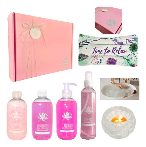 Relaxing Zen Spa Gift Box Set with Rose Aroma - Ideal Women's Relaxation Present - Set Kit Caja Regalo Mujer Box Zen Rosas Spa Relax N17 Relax