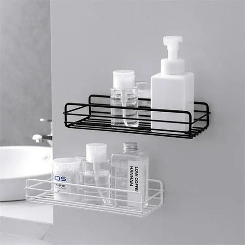 Self-Adhesive Metal Bathroom Shelf Organizer Multipurpose 5