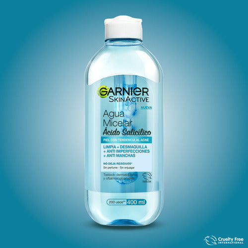 Garnier Agua Micelar Con Ácido Salicílico 400 Ml Skinactive 5