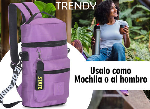 Trendy Matera Bolso Para Mate Anti Robo Con Correa + Llavero Asas 5