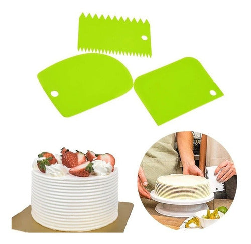 Clicshop Espátula Peine X3 Para Repostería Decoración De Tortas 0