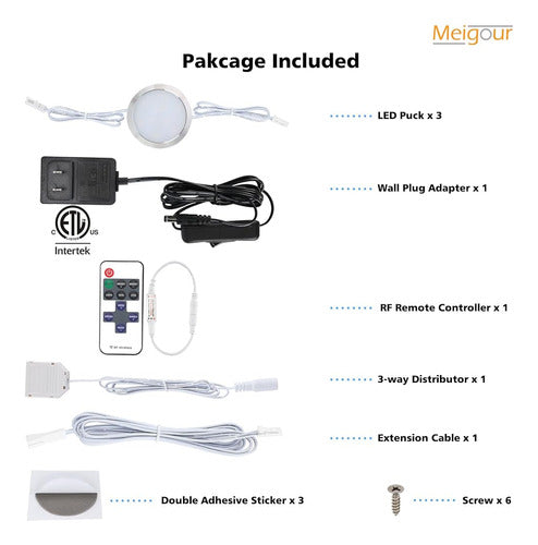 Meigour Puck Light Kit for Cabinet 2